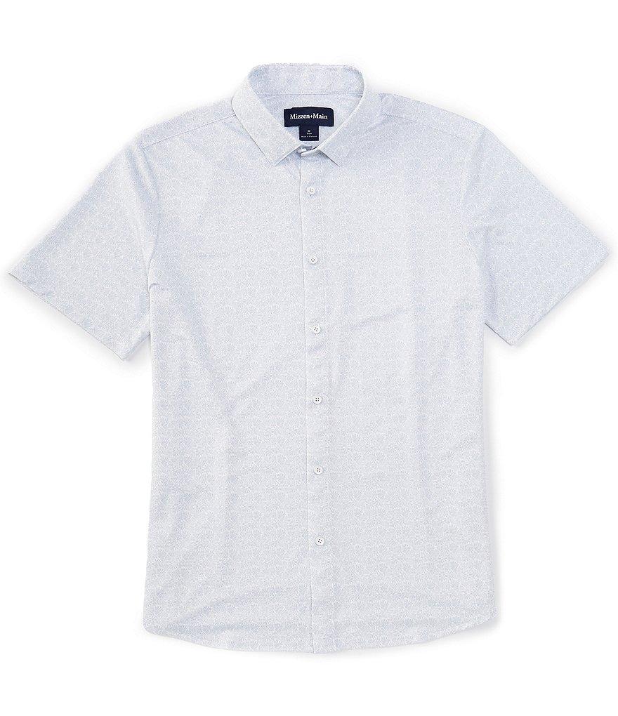Mizzen+Main Performance Stretch Halyard Palm Print Short Sleeve Woven Shirt Product Image