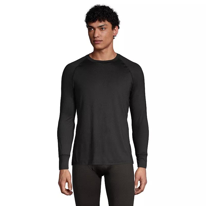 Men's Lands' End Stretch Thermaskin Long Underwear Crewneck Base Layer Top,  Product Image