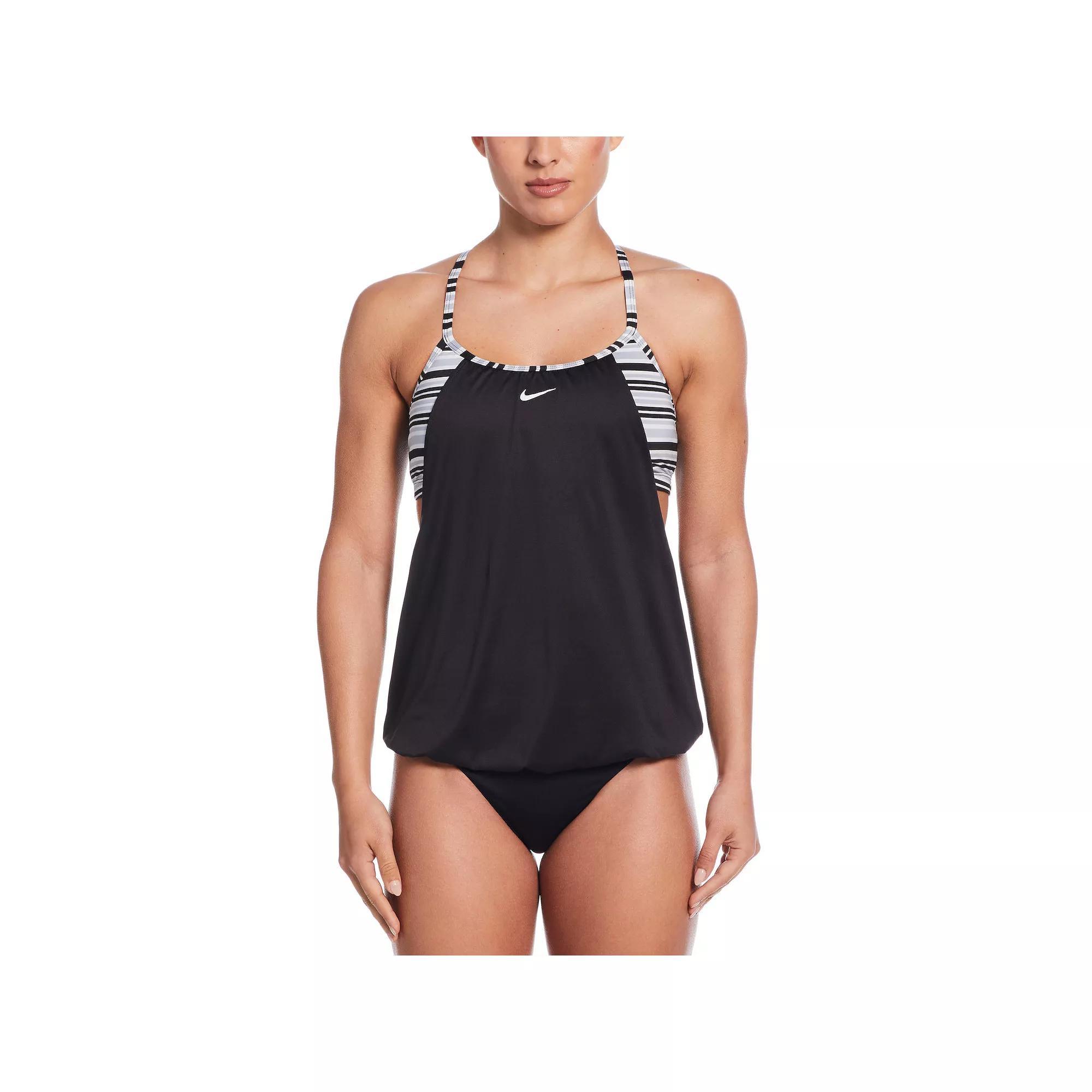 Womens Nike Off Stripe Layered Tankini Swim Top Product Image