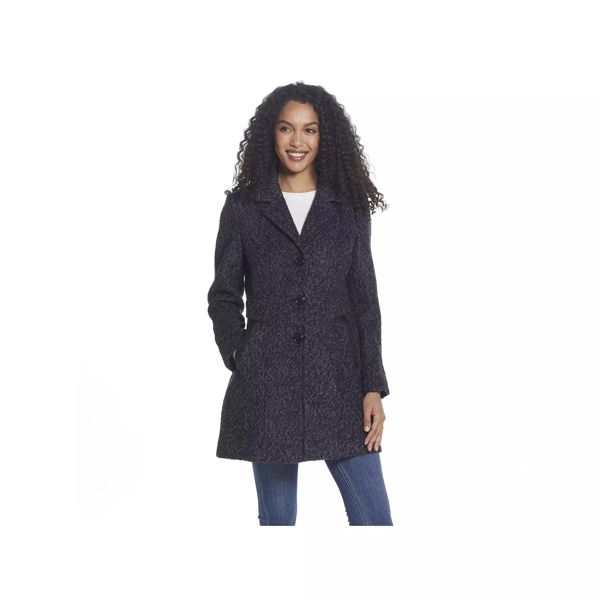 Women's Gallery Wool-Blend Walker Coat, Size: XL, Black Product Image