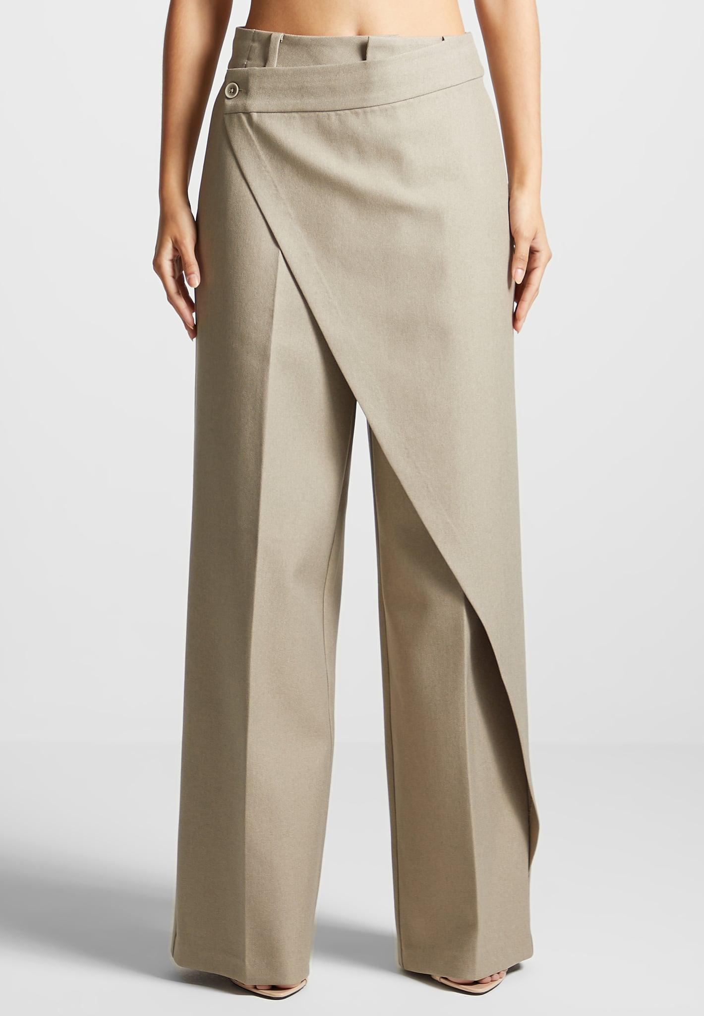 Colette - Wrap Tailored Trousers - Beige Female Product Image