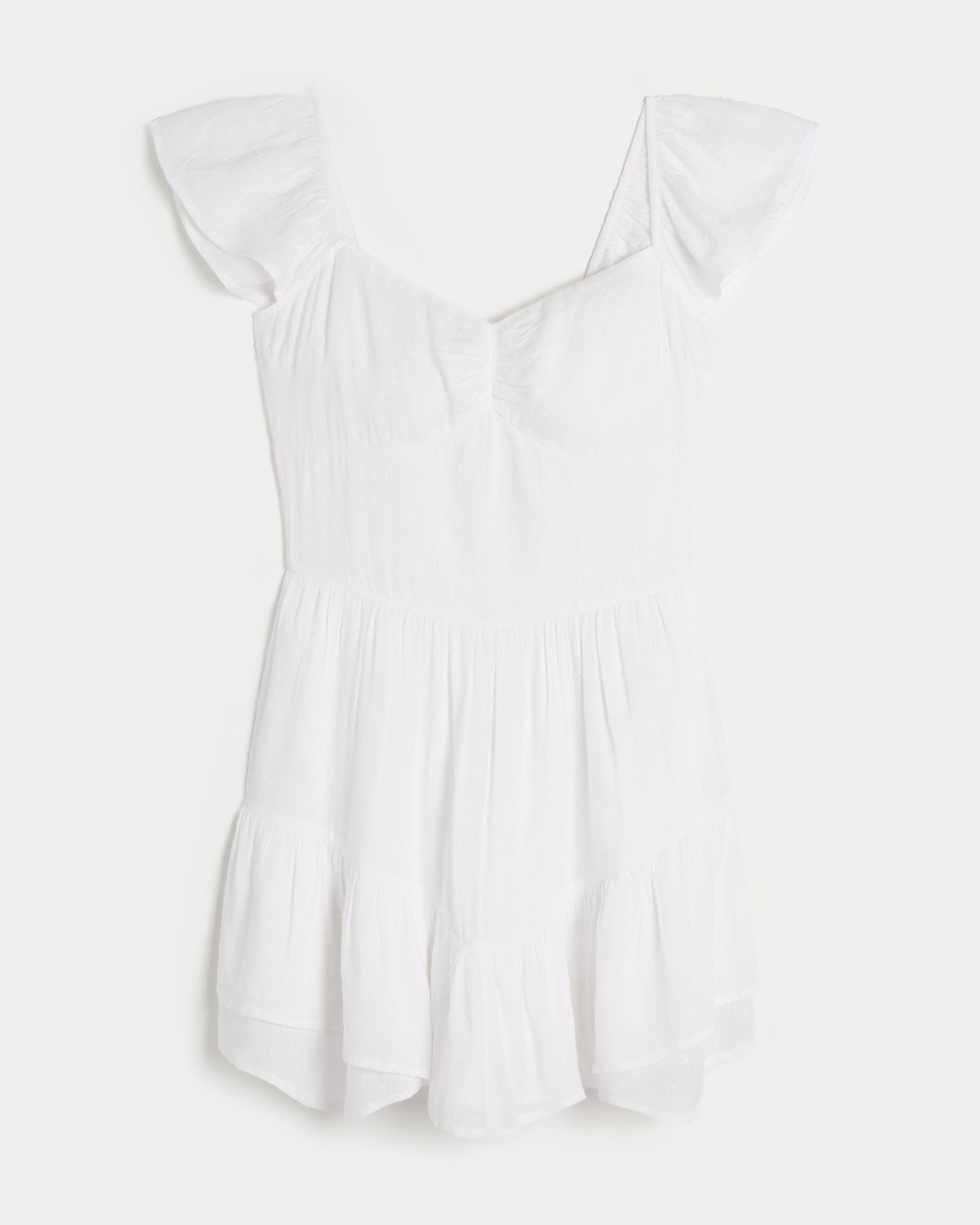 Flutter Sleeve Pinch Bust Mini Skort Dress Product Image