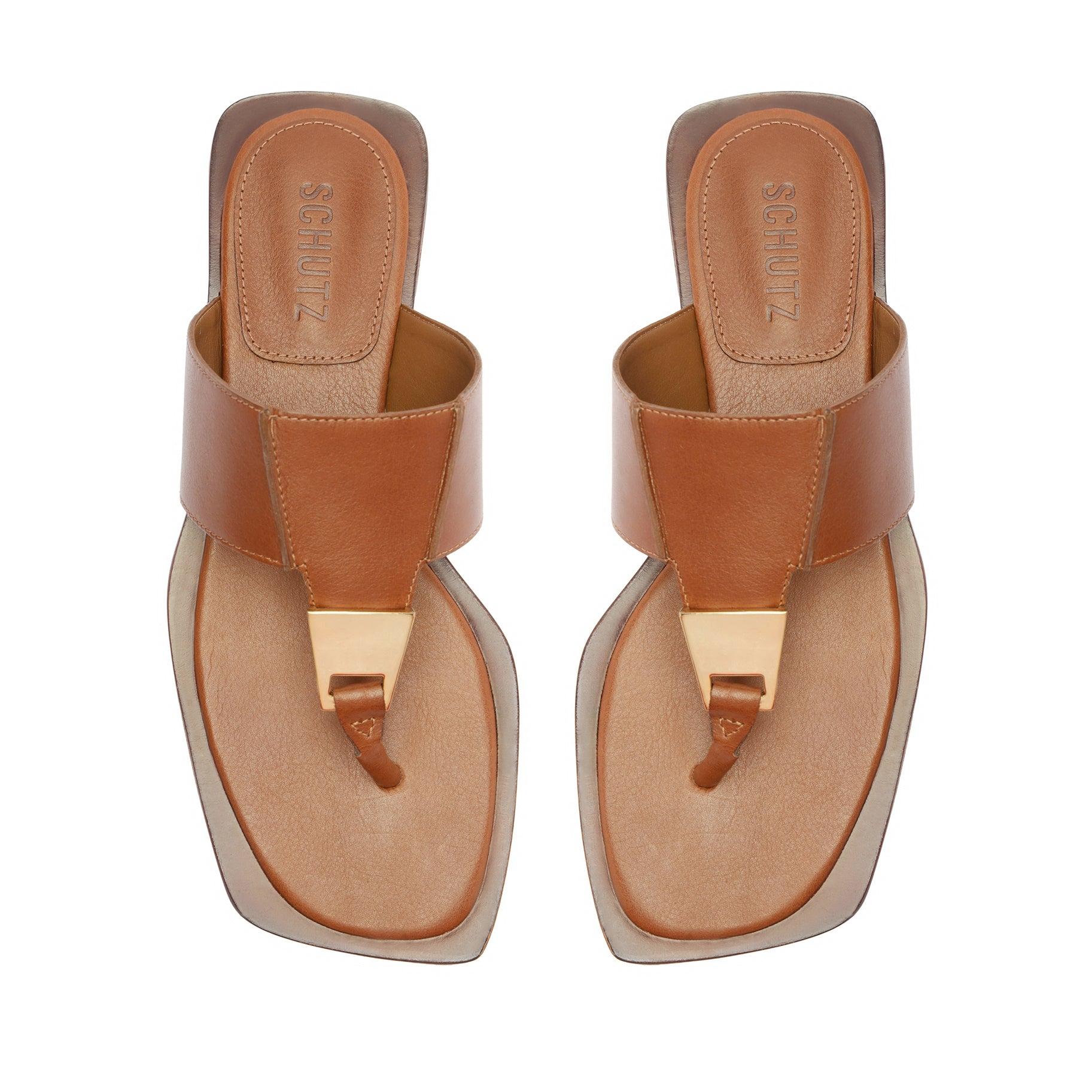 Salma Metallic Leather Flat Sandal Female Product Image