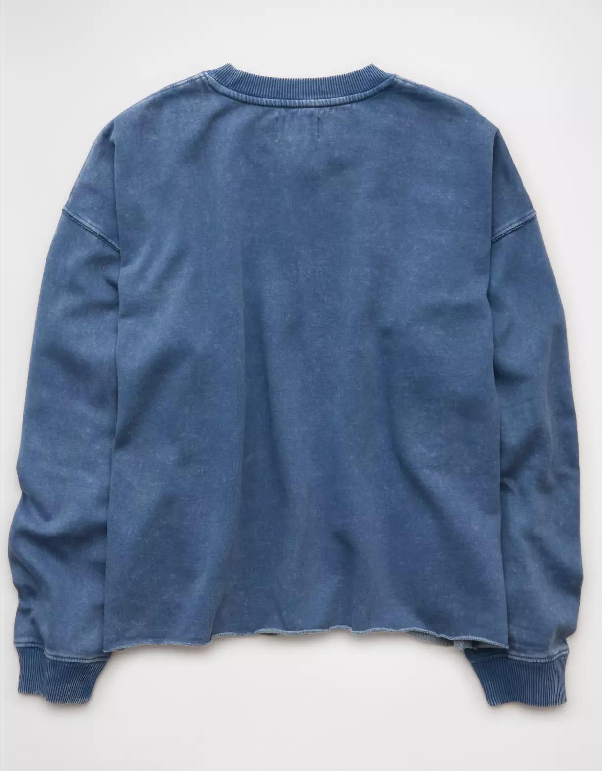 AE Everyday Luxe Cropped Cut-Off Sweatshirt Product Image