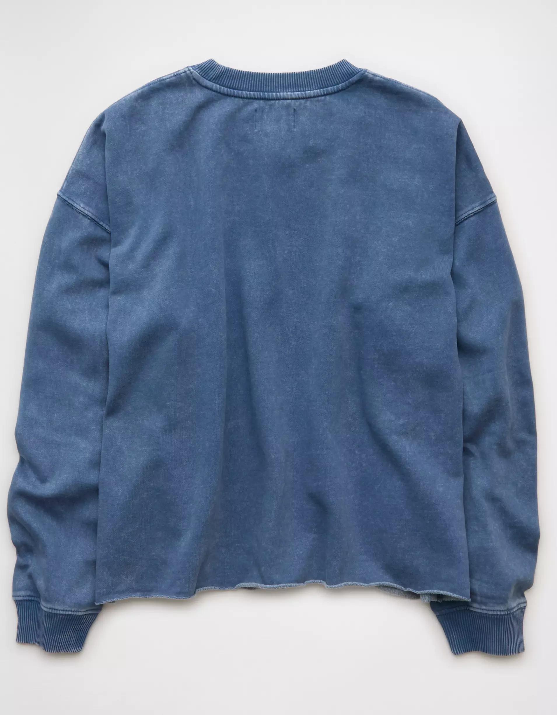 AE Everyday Luxe Cropped Cut-Off Sweatshirt Product Image