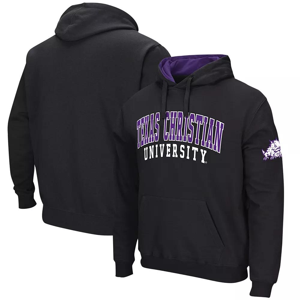 Men's Colosseum Black TCU Horned Frogs Double Arch Pullover Hoodie, Size: Large Product Image