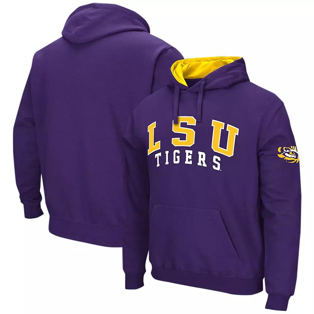 Men's Colosseum Purple LSU Tigers Double Arch Pullover Hoodie,  Product Image