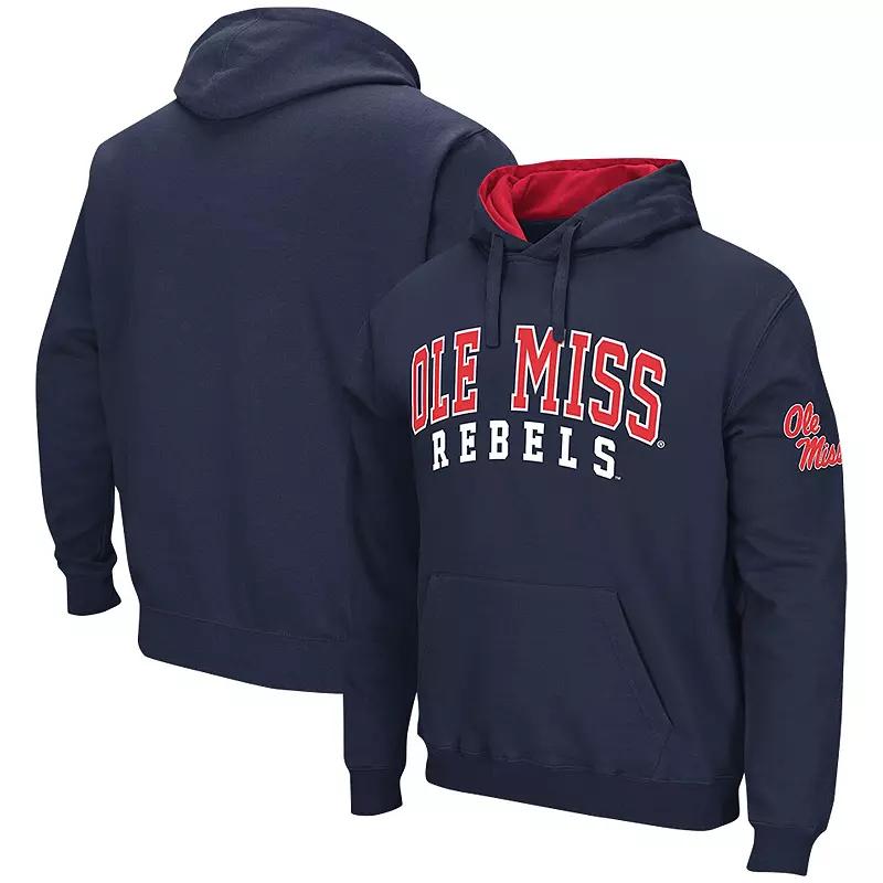 Men's Colosseum Navy Ole Miss Rebels Double Arch Pullover Hoodie,  Product Image
