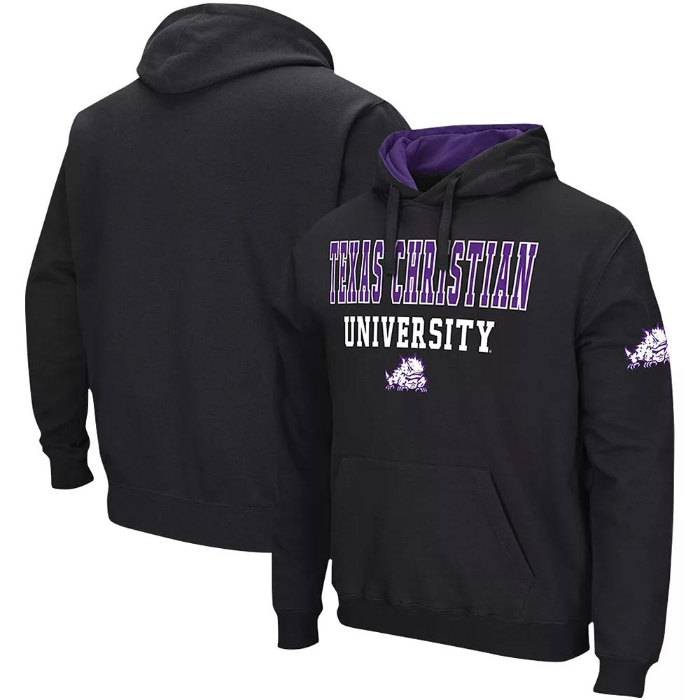 Men's Colosseum Black TCU Horned Frogs Sunrise Pullover Hoodie,  Product Image