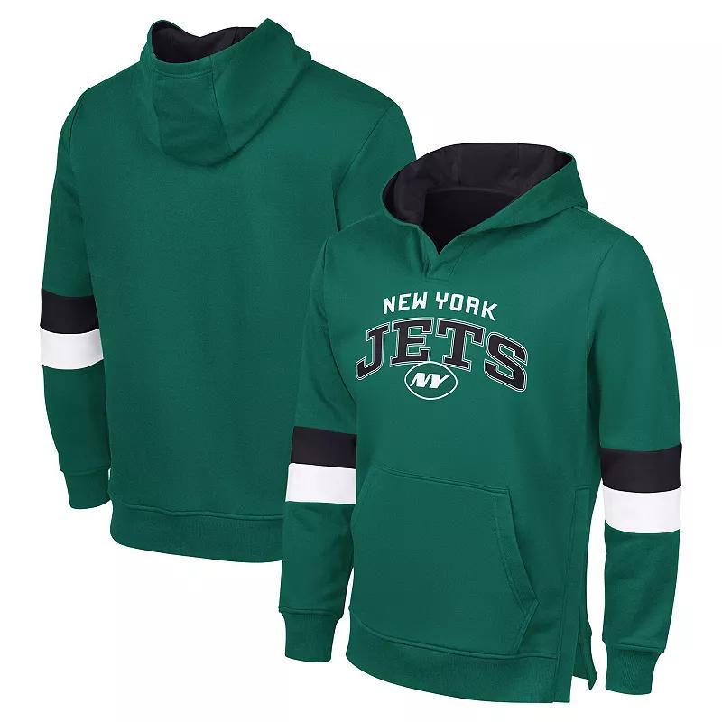 Men's G-III Sports by Carl Banks Green/Gray New York Jets Adaptive Faceoff Pullover Hoodie,  Product Image