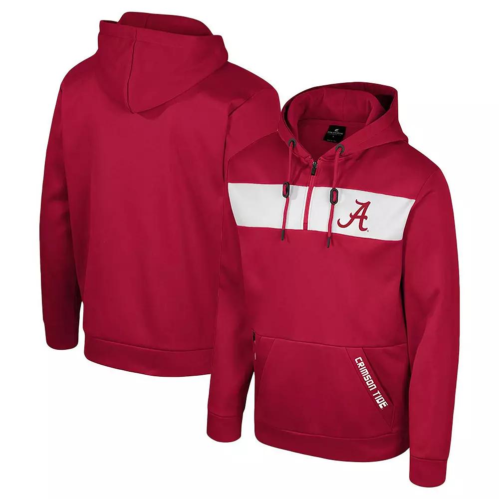 Men's Colosseum Crimson Alabama Crimson Tide Quarter-Zip Hoodie,  Product Image