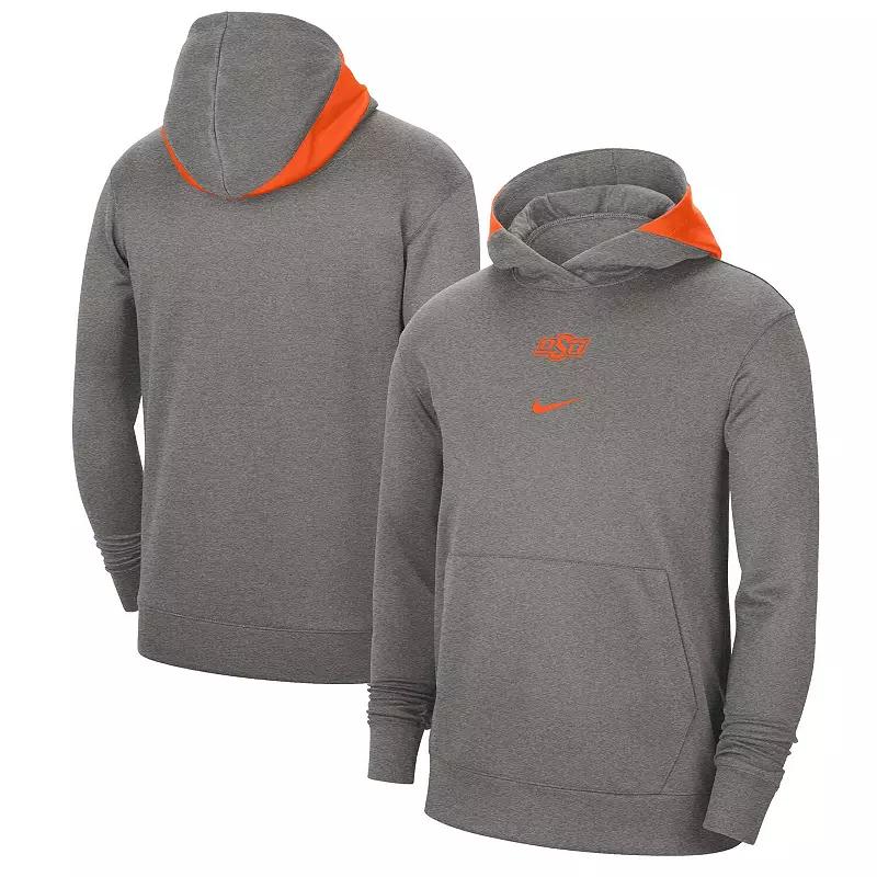 Men's Nike Heather Gray Oklahoma State Cowboys Team Basketball Spotlight Performance Pullover Hoodie,  Product Image