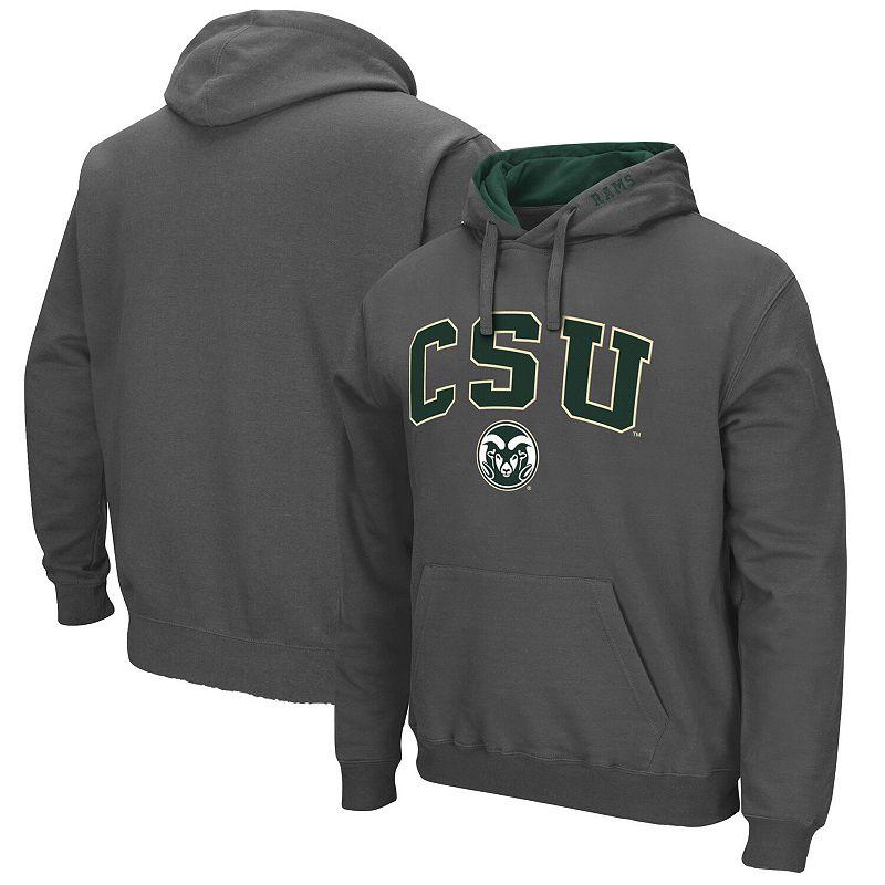 Men's Colosseum Charcoal Colorado State Rams Arch and Logo Pullover Hoodie,  Product Image