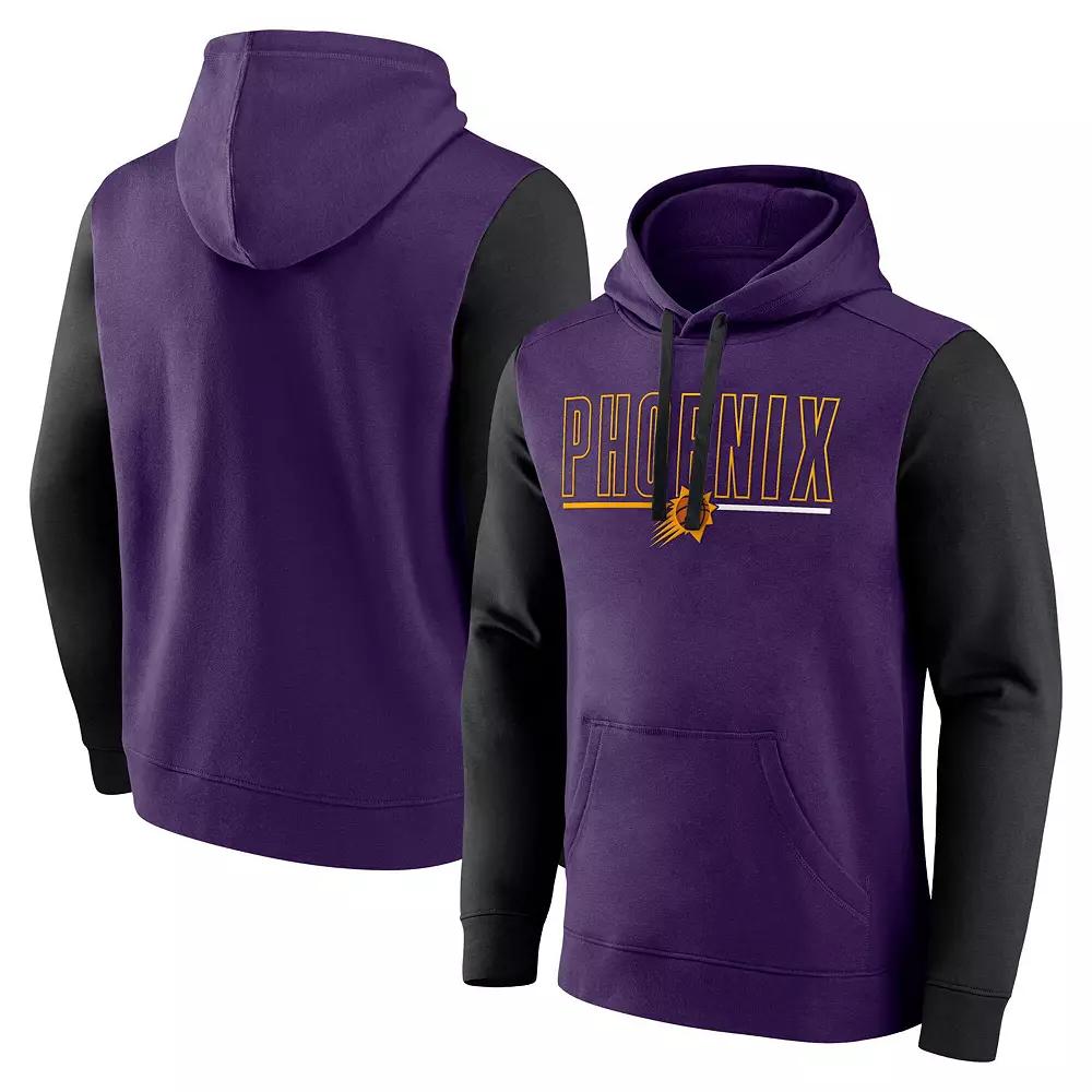 Men's Purple Phoenix Suns Outline Colorblock Pullover Hoodie,  Product Image