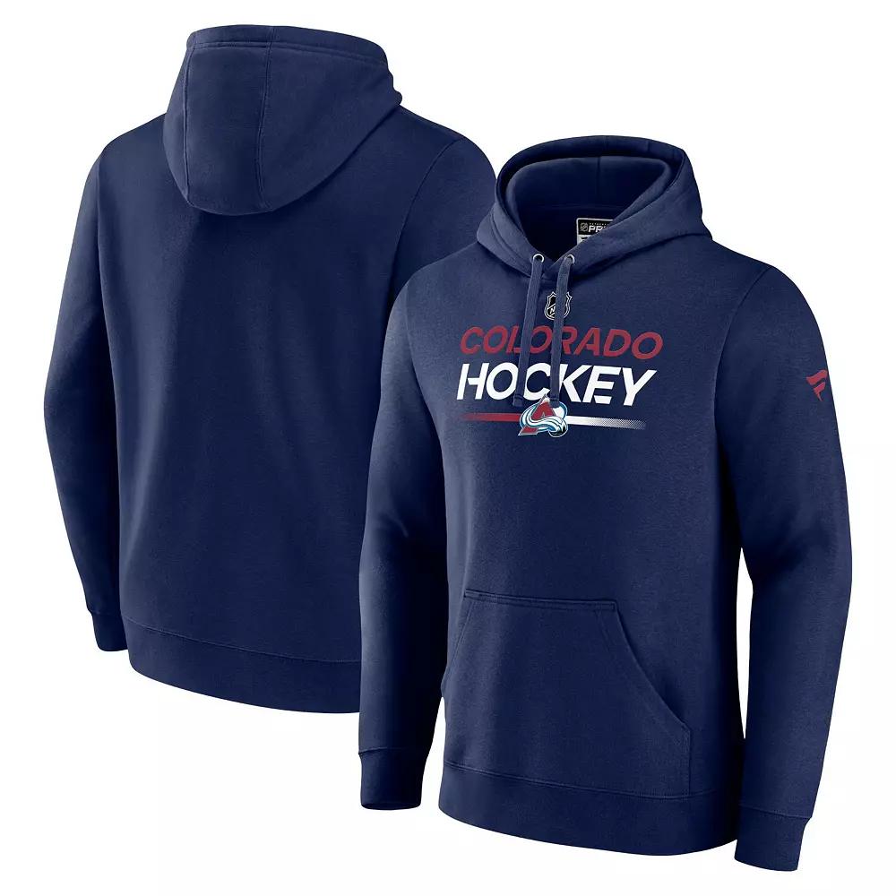 Men's Fanatics Branded Navy Colorado Avalanche Authentic Pro Pullover Hoodie,  Product Image