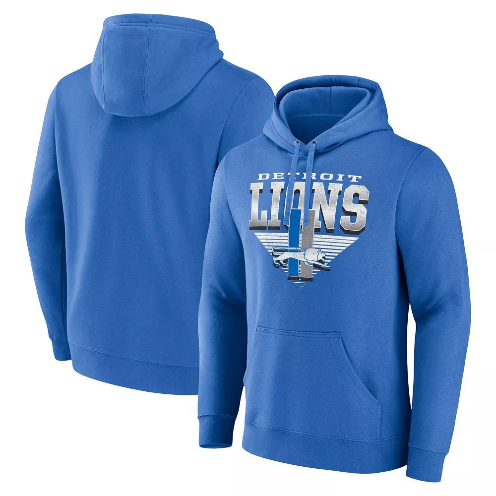 Men's Fanatics Blue Detroit Lions Geometric Chrome Pullover Hoodie,  Product Image