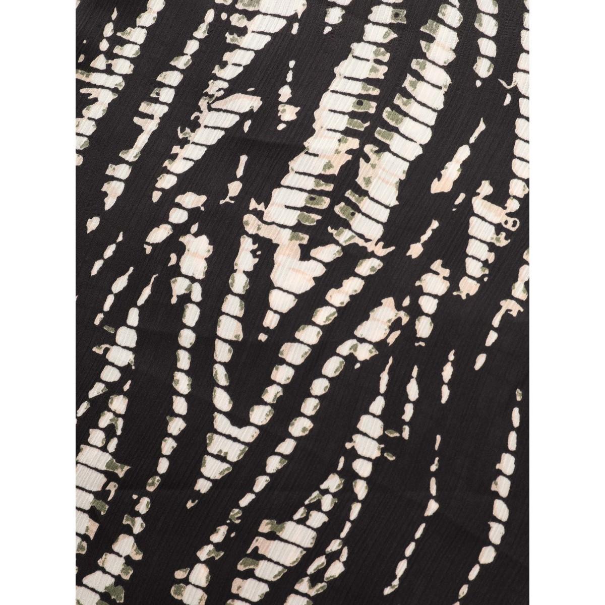 Plus Size Black Animal Print Pleated Dolman Sleeve Blouse Women Elegant Short sleeve V-neck Everyday Blouses BloomChic 14-16/1X Product Image