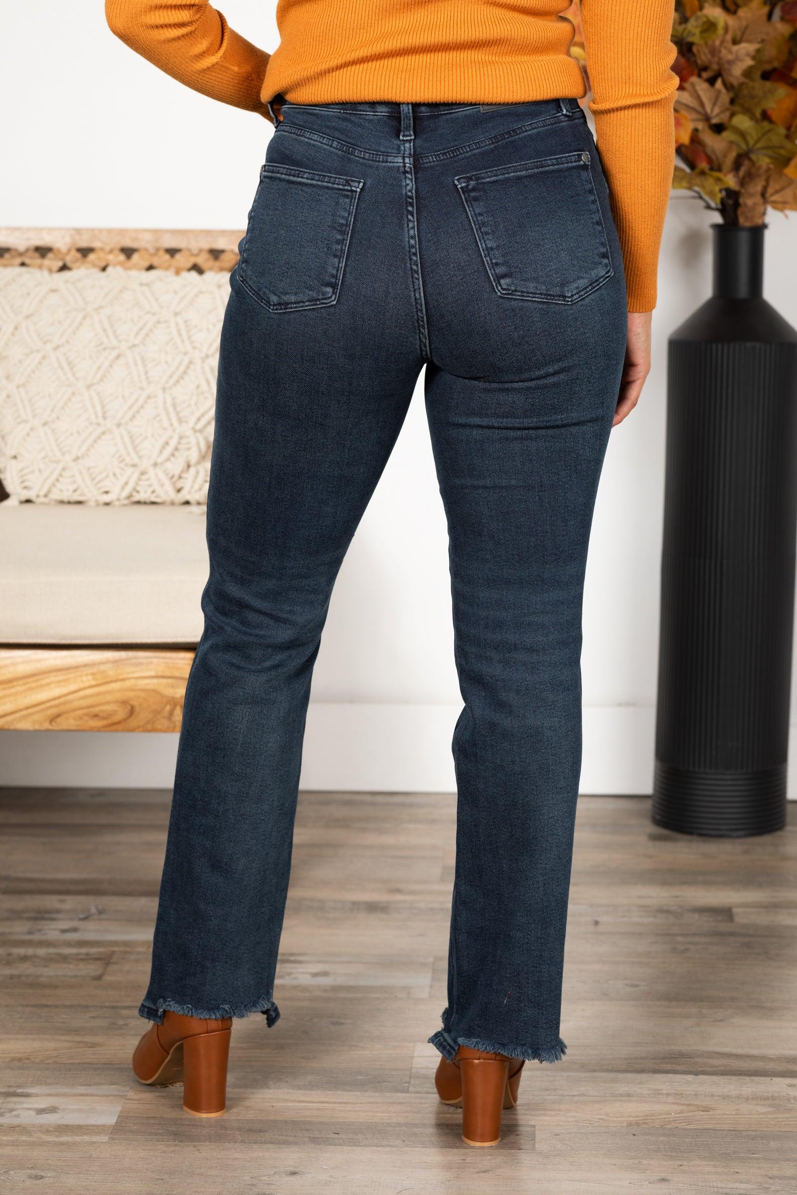 Judy Blue Distress Hem Straight Leg Jeans Product Image