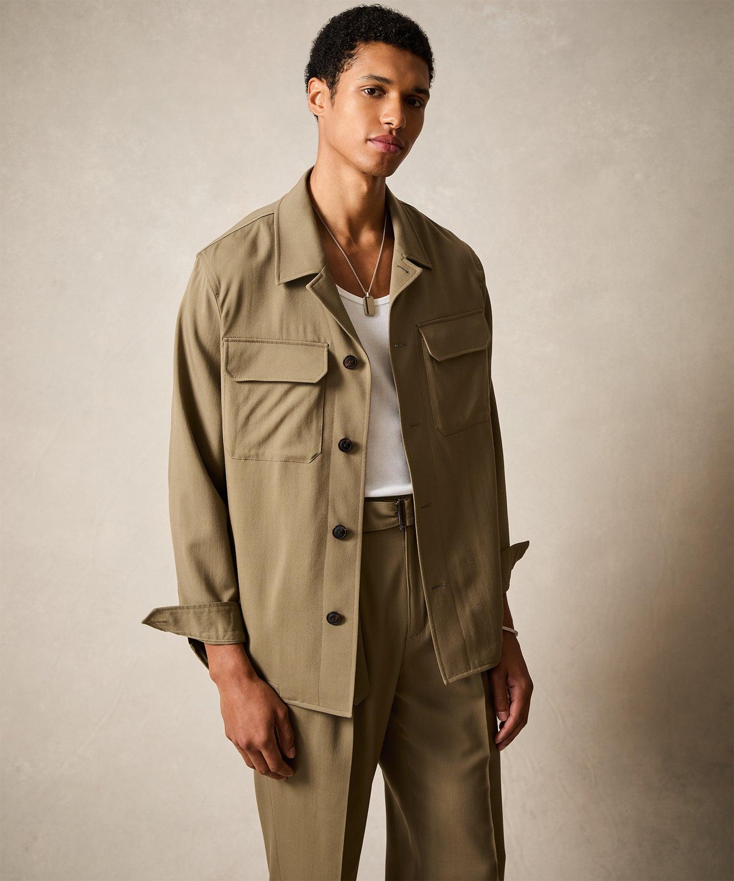 Gabardine Spread Collar Overshirt Product Image