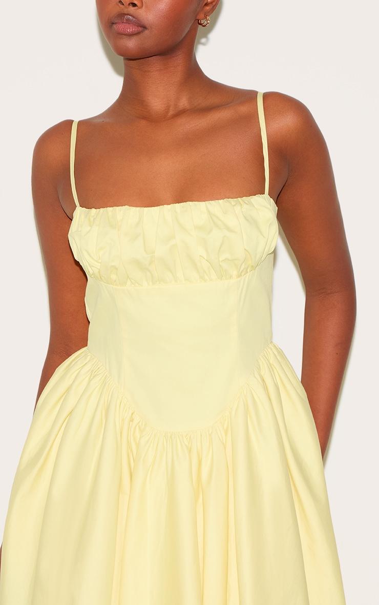 Lemon Ruched Bust Corset Strappy Midaxi Dress Product Image