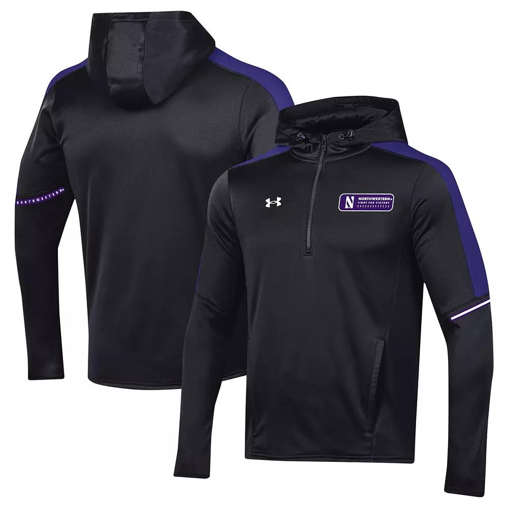 Men's Under Armour Black Northwestern Wildcats 2023 Sideline Quarter-Zip Hoodie, Size: 2XL Product Image