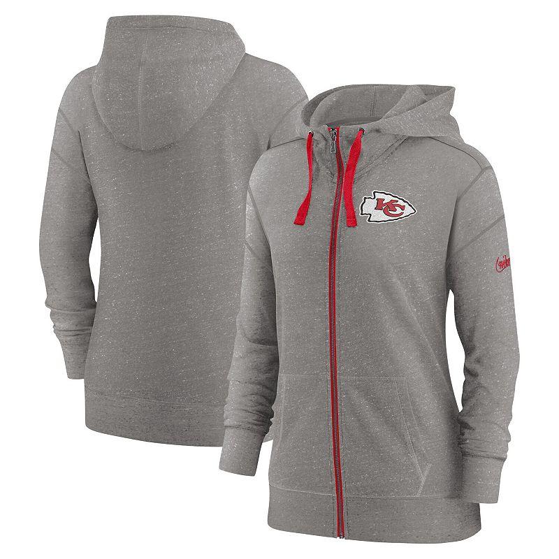 Womens Nike Heather Charcoal Kansas City Chiefs Gym Vintage Full-Zip Hoodie Product Image