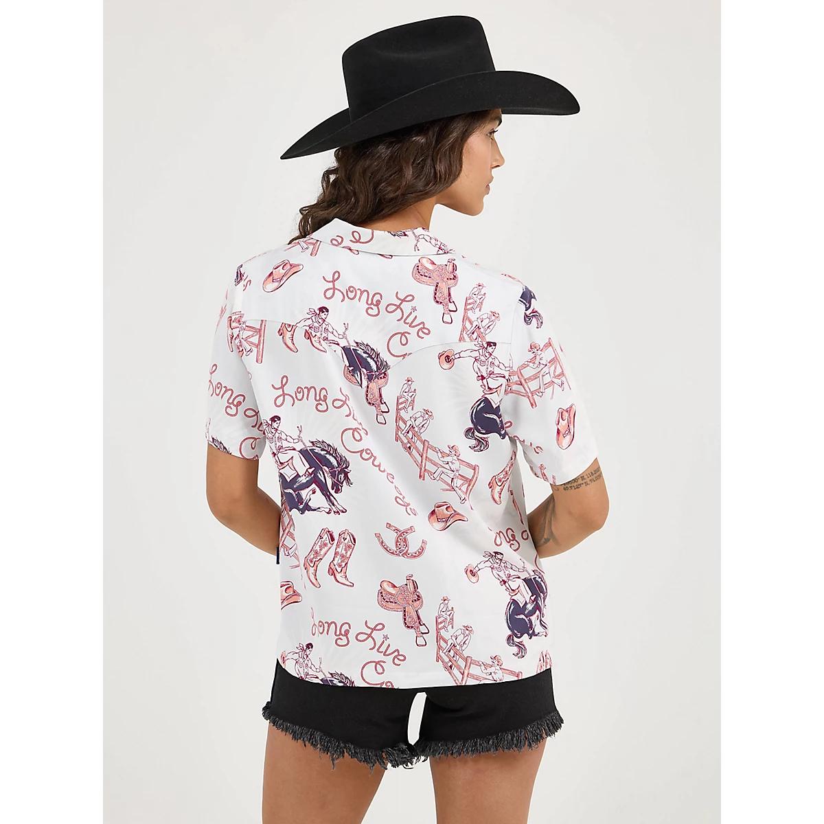 Women's Wrangler Retro® Cowgirl Camp Shirt in Ditsy Cowboy Product Image