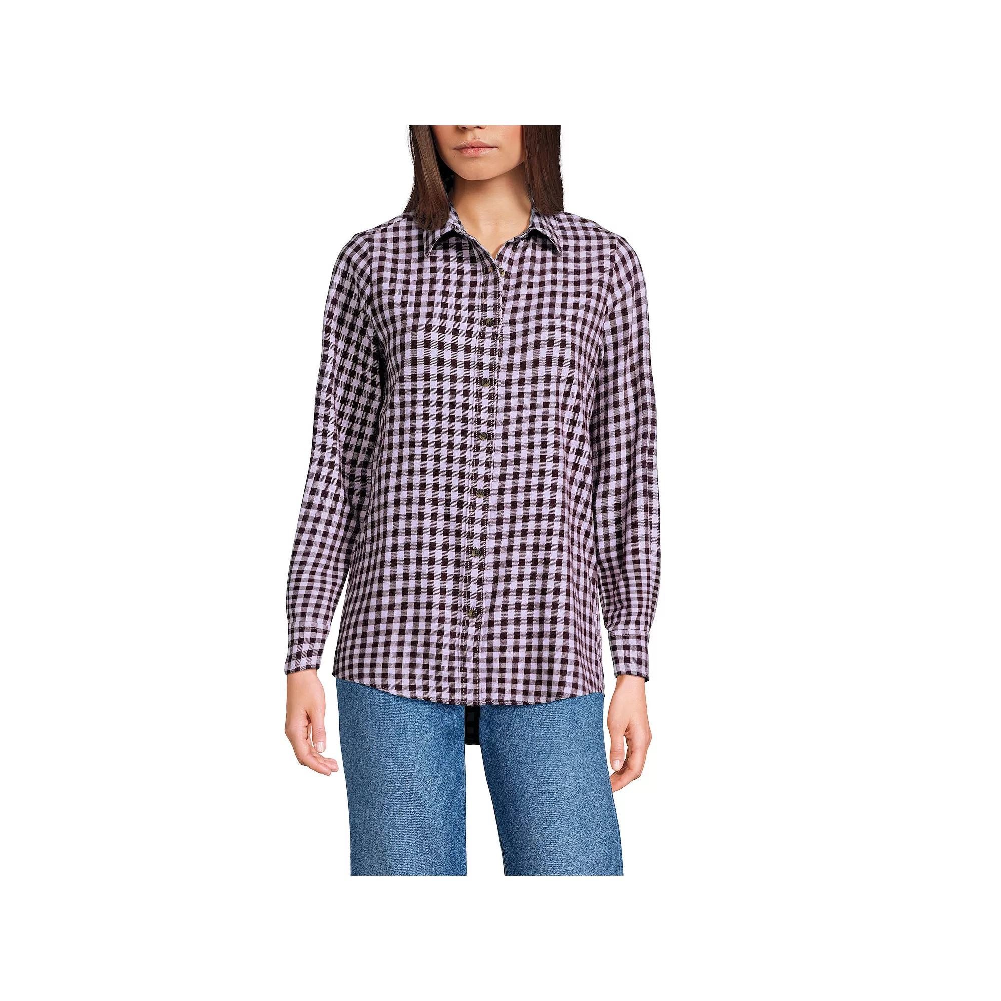 Women's Lands' End Flannel Boyfriend Shirt,  Product Image