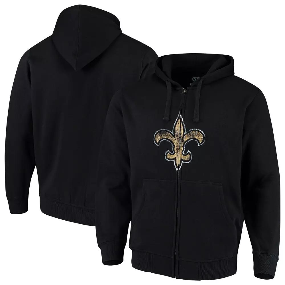 Men's G-III Sports by Carl Banks Black New Orleans Saints Primary Logo Full-Zip Hoodie,  Product Image