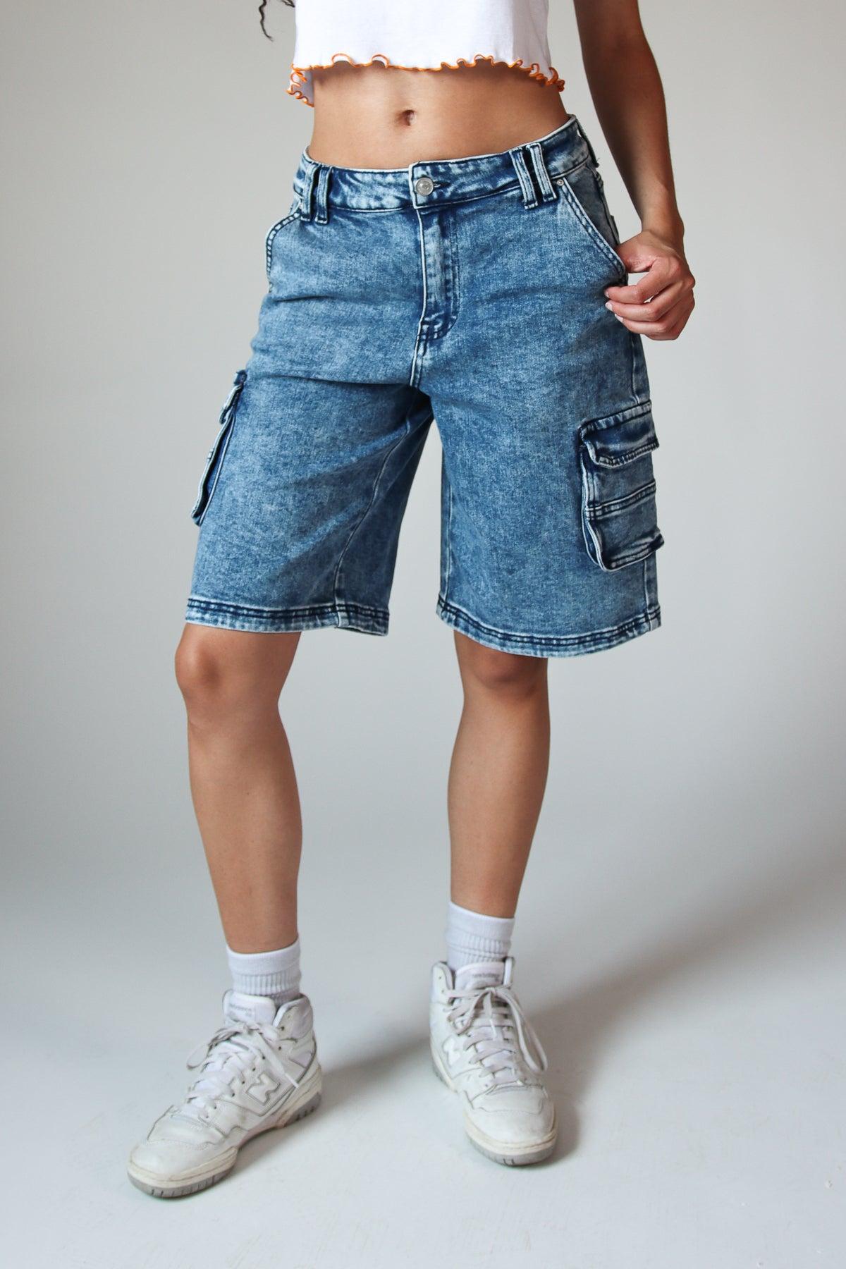 Acid Wash Cargo Jorts Product Image
