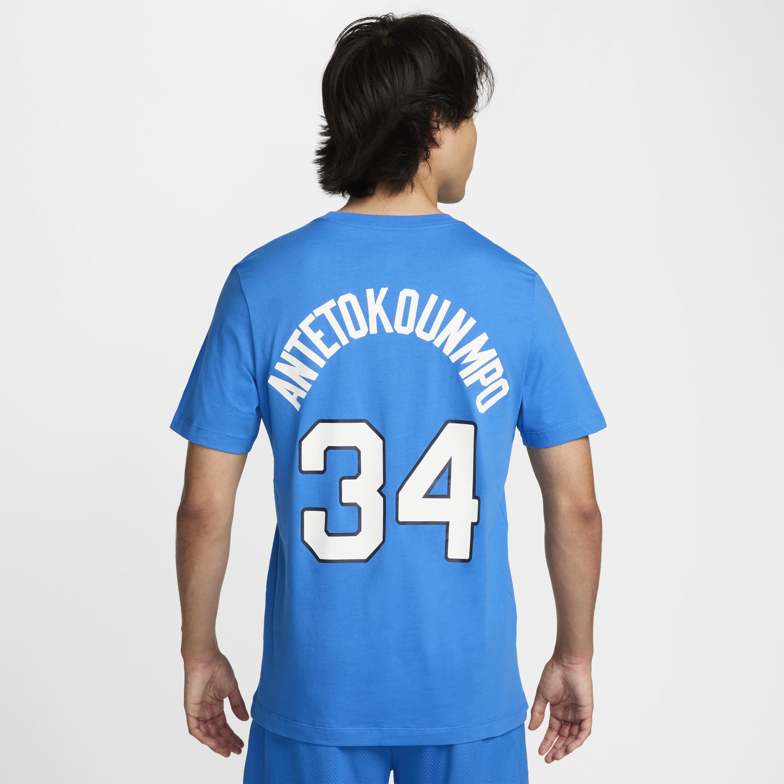 Giannis Antetokounmpo Greece Nike Mens Basketball T-Shirt | FZ1273-435 Product Image
