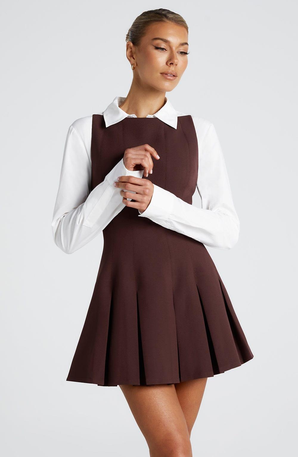 Rory Mini Dress - Plum Brown Product Image