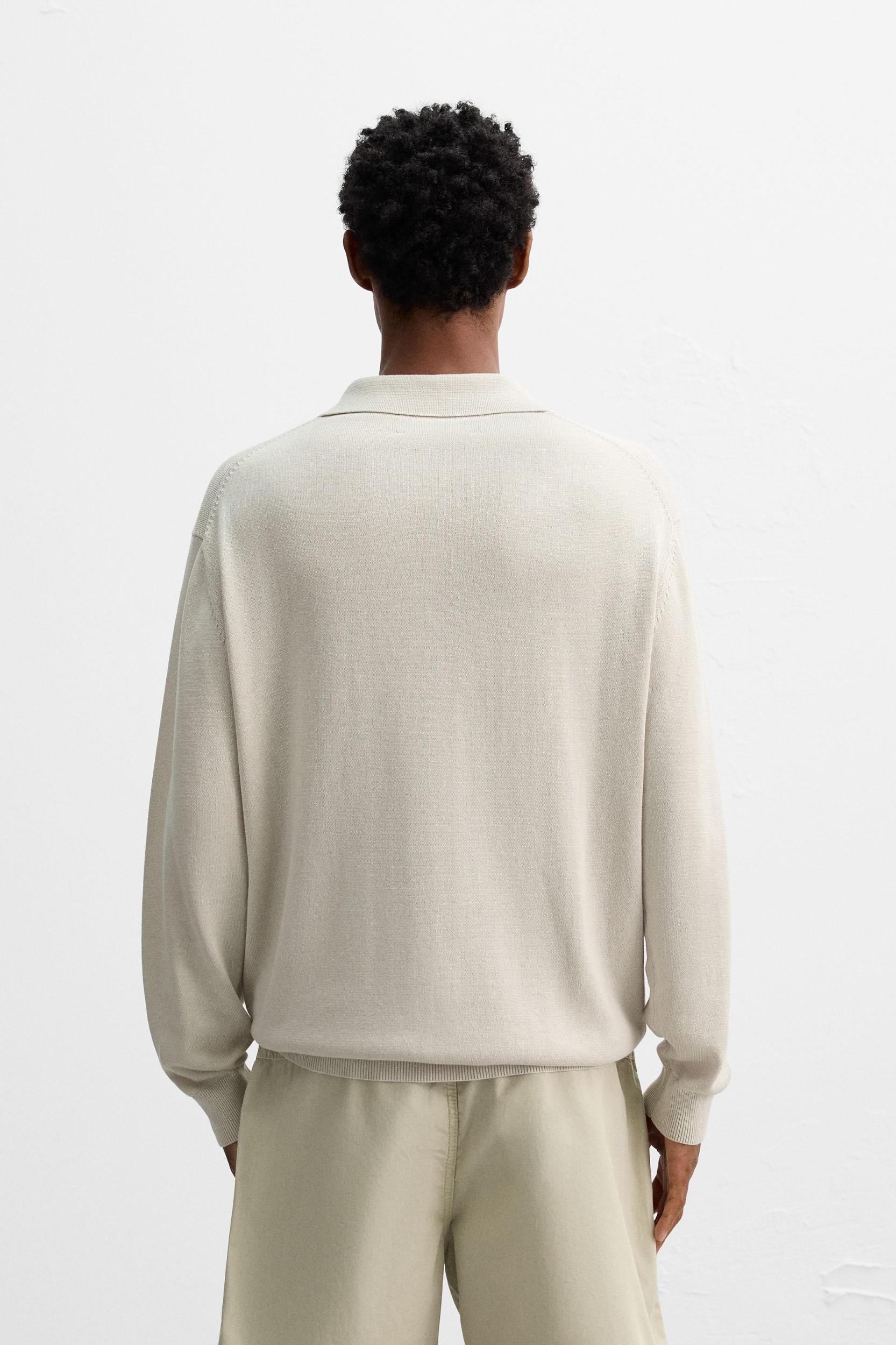 COTTON-HEMP KNIT POLO SHIRT Product Image