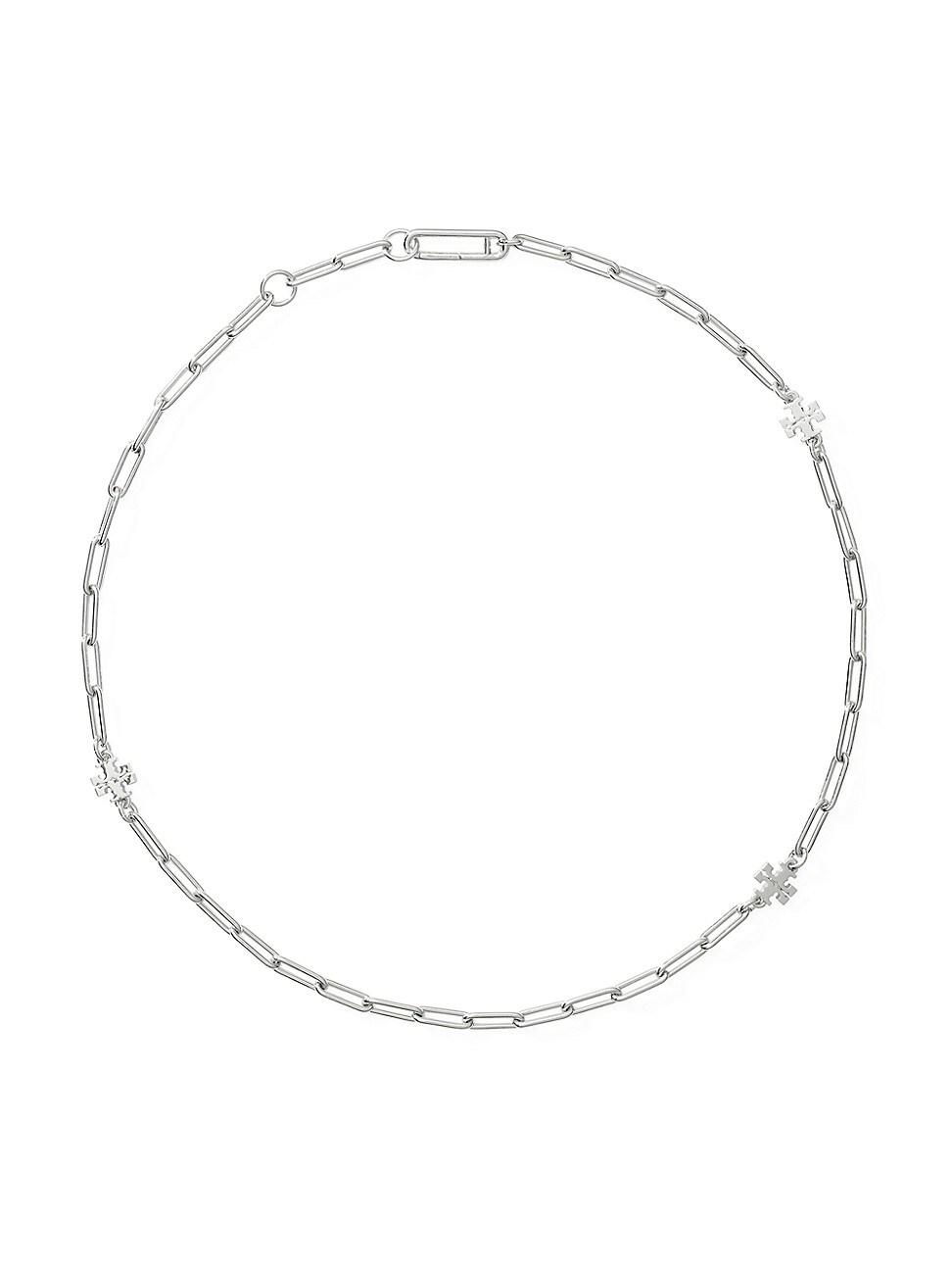 Womens Good Luck 18K-Gold-Plated Or Silvertone Logo Chain Necklace Product Image