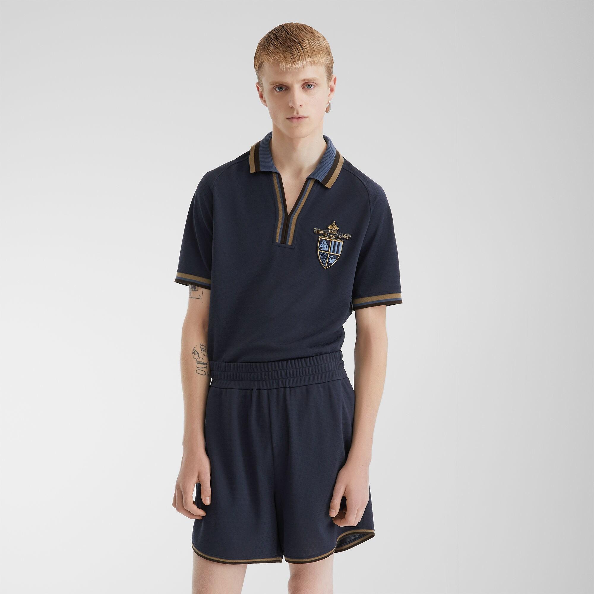 Short PantsDark blue FF jacquard shorts Product Image