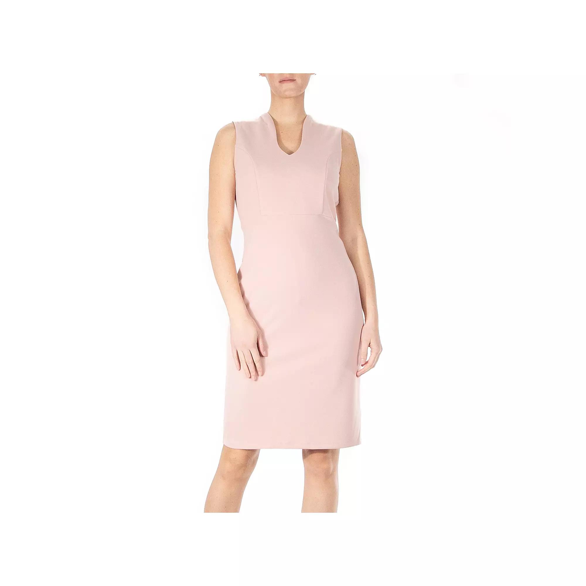 Women's Nina Leonard U-Neck Midi Sheath Dress,  Product Image