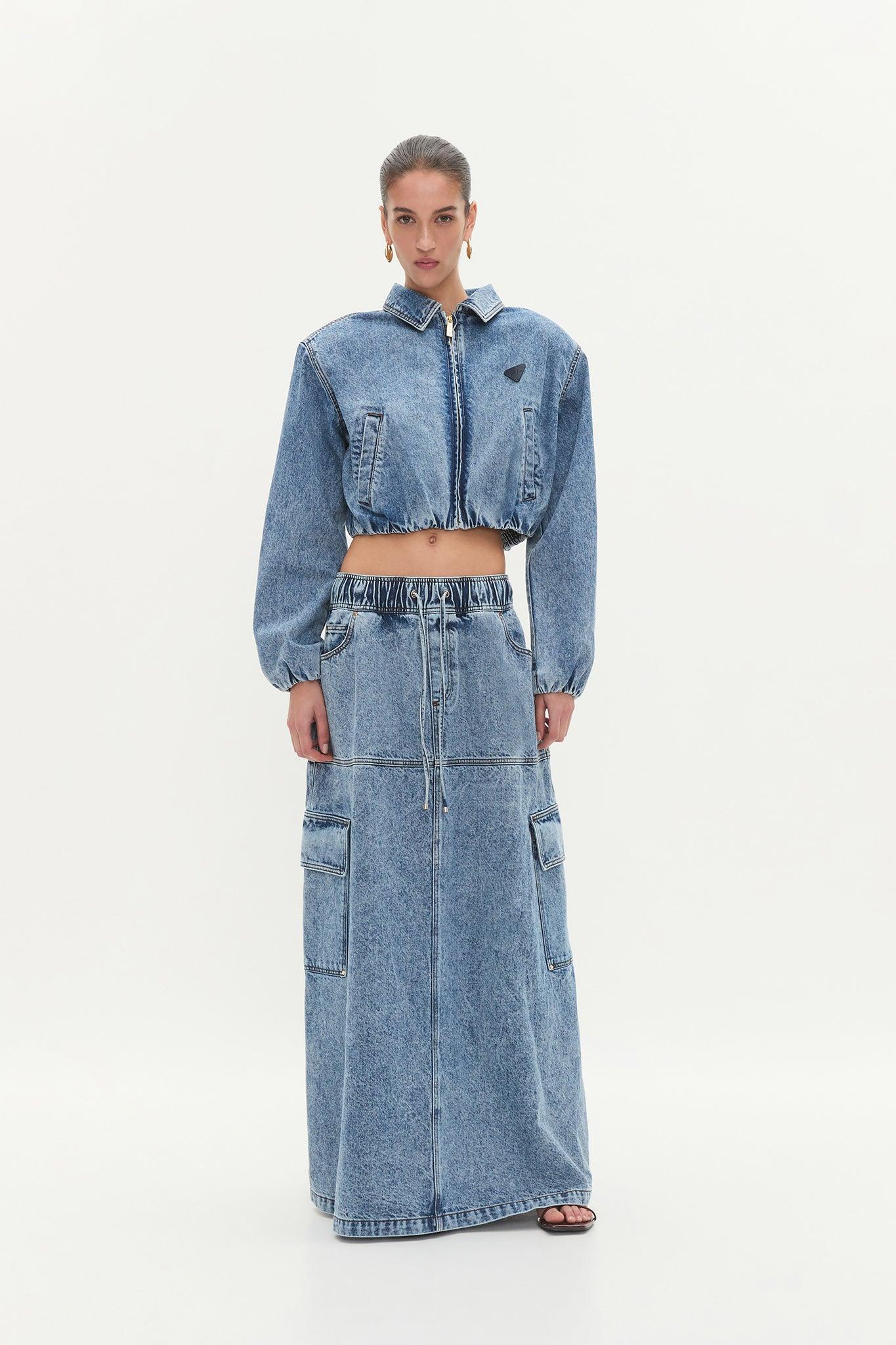 Blues Denim Cargo Bomber Product Image