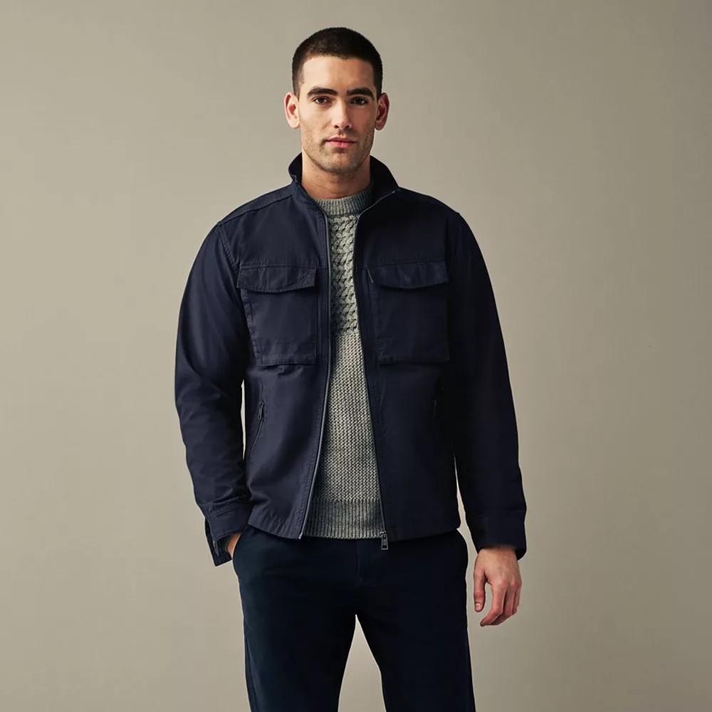 Men's NEXT Cotton Shacket, Size: XXL, Blue Product Image