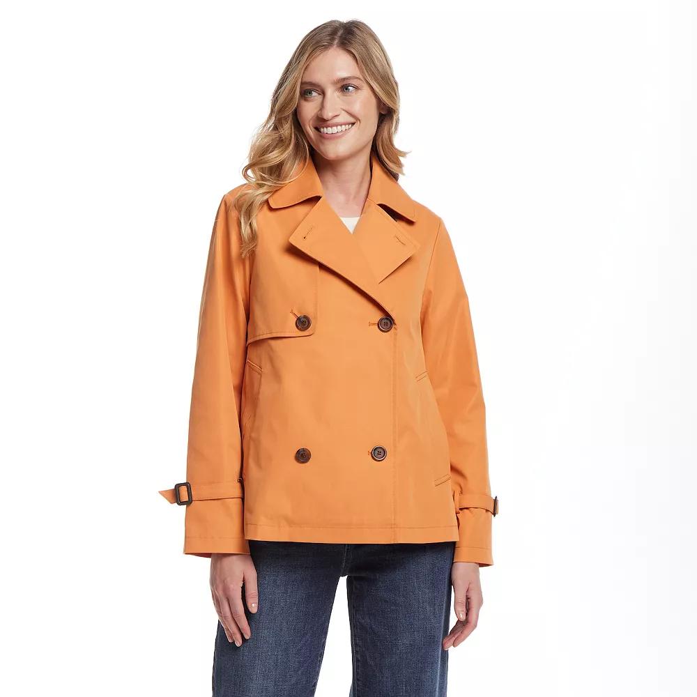 Women's Weathercast Double Breasted A-Line Trench Coat, Size: XL, Orange Product Image