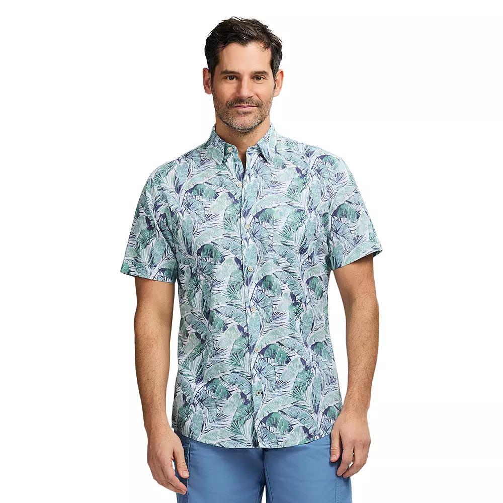 Men's IZOD Dockside Short Sleeve Chambray, Size: Small, Wasabi Product Image