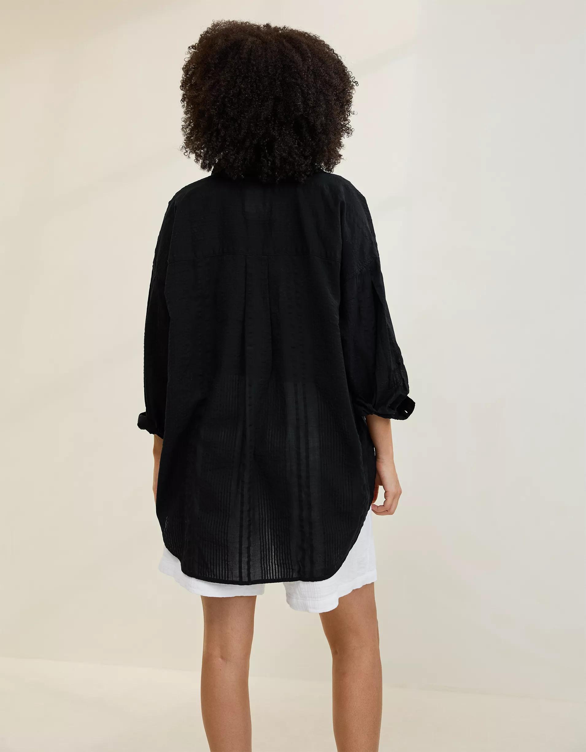 Aerie Seersucker Coverup Shirt Product Image
