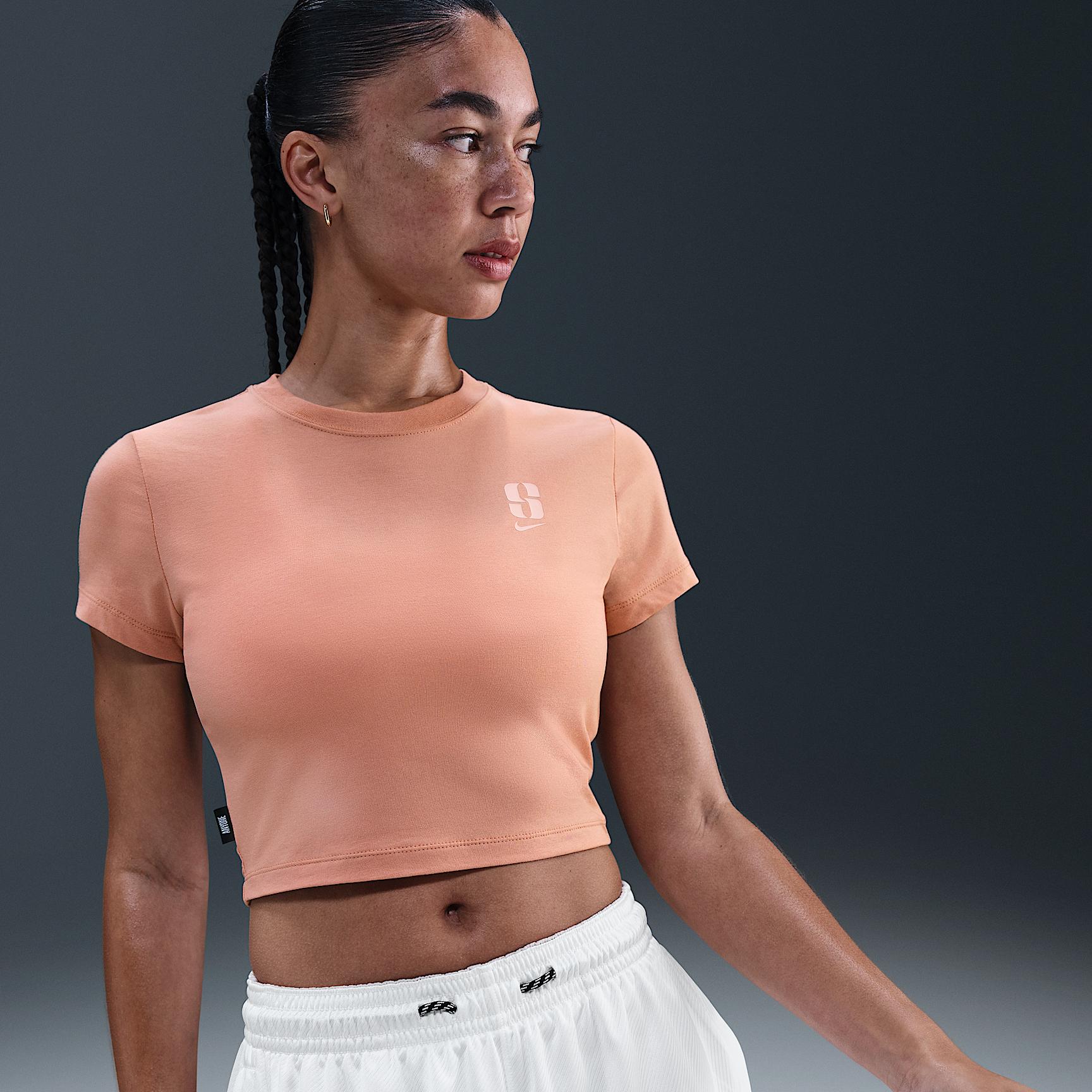 Nike Womens Sabrina Short-Sleeve Cropped T-Shirt | HV6990-415 Product Image