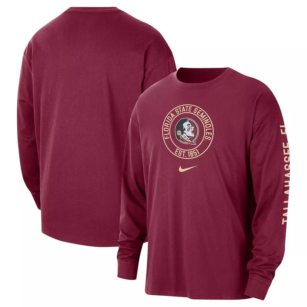 Men's Nike Garnet Florida State Seminoles Heritage Max90 Long Sleeve T-Shirt, Size: XL, Red Product Image
