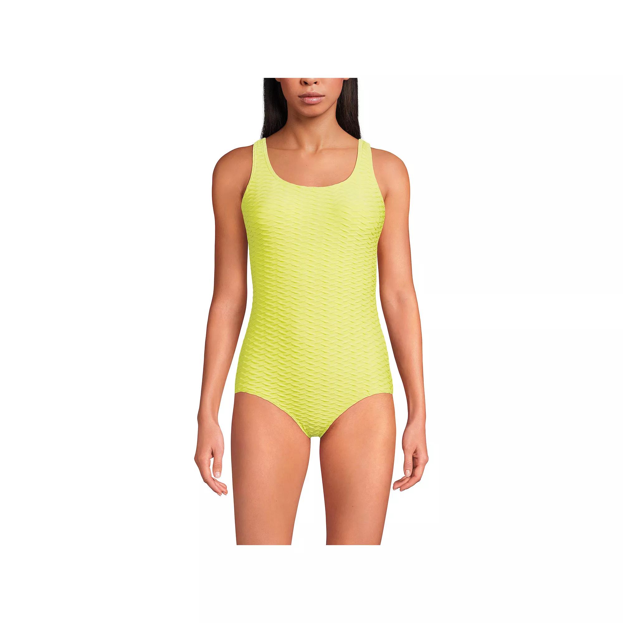 Women's Lands' End Scoop Neck Tugless One-Piece Swimsuit,  Product Image