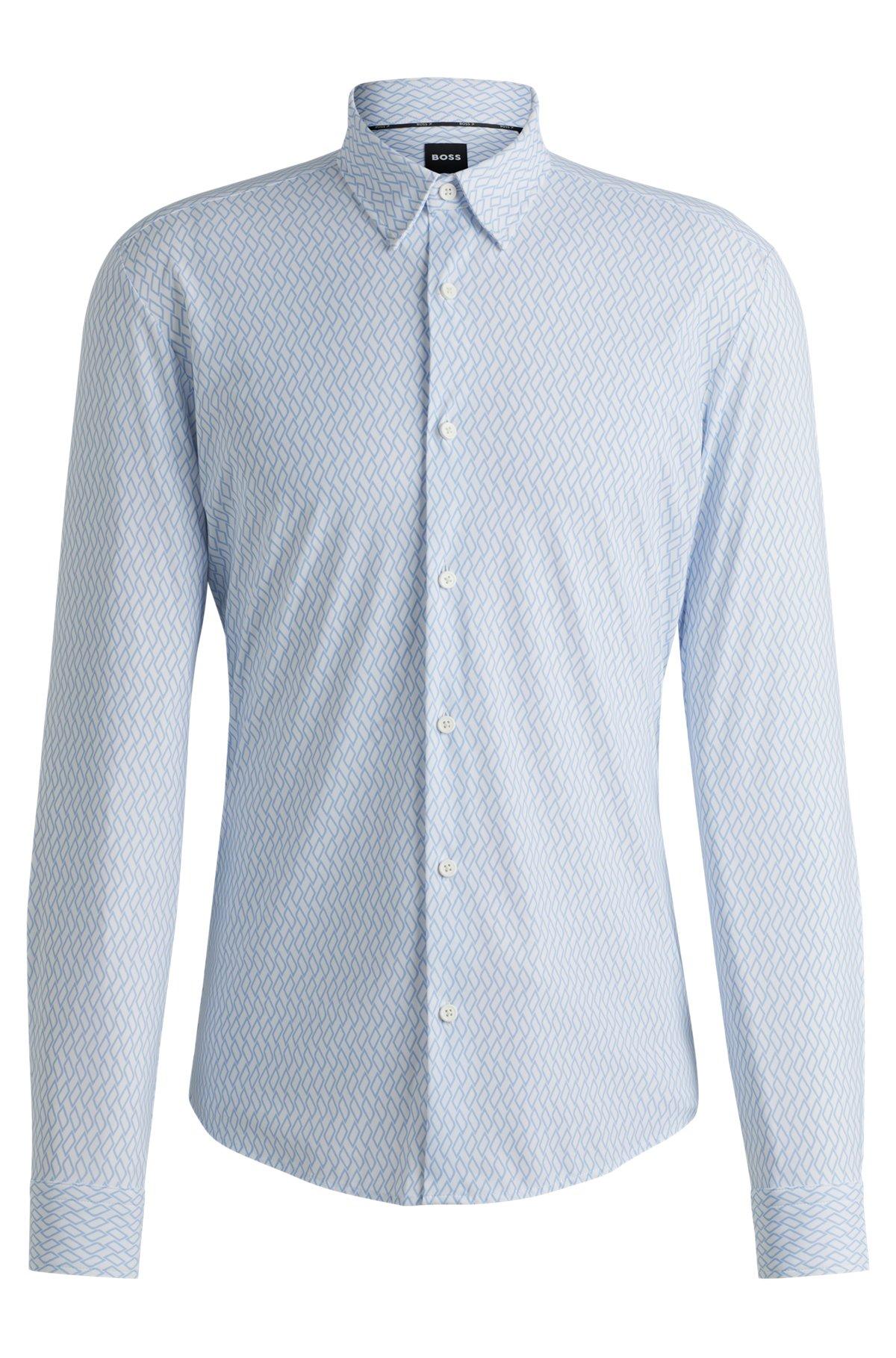 Slim-fit shirt in printed performance-stretch jersey Product Image
