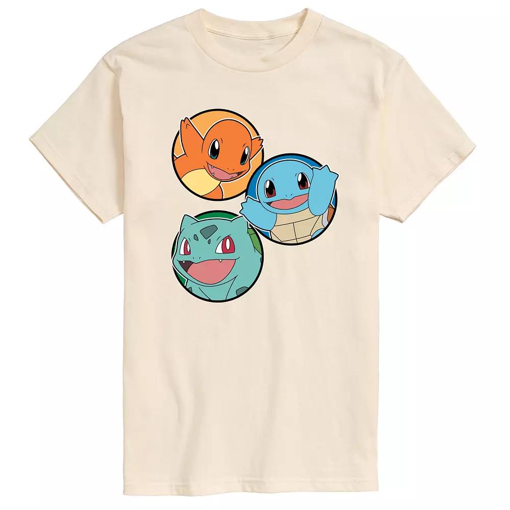 Men's Pokemon Squirtle Bulbasaur Charmander Graphic Tee,  Product Image