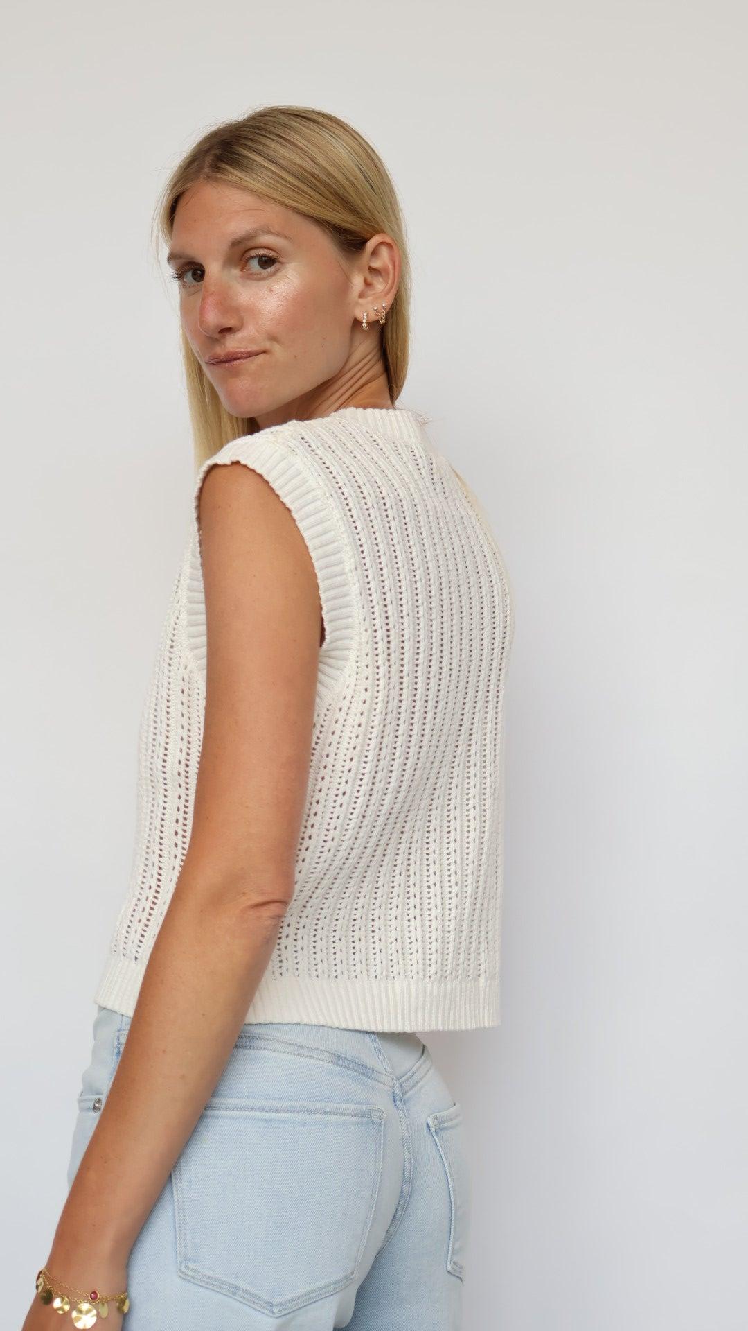 Classic Knit Button-Front Vest Product Image