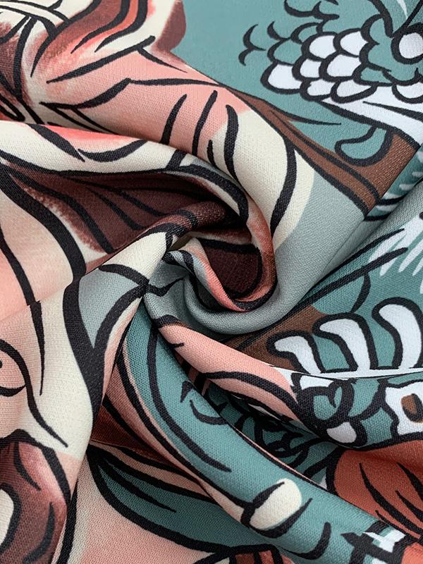 Flared Pants Floral Printed High-Waisted Pockets Jean Pants Bottoms Product Image