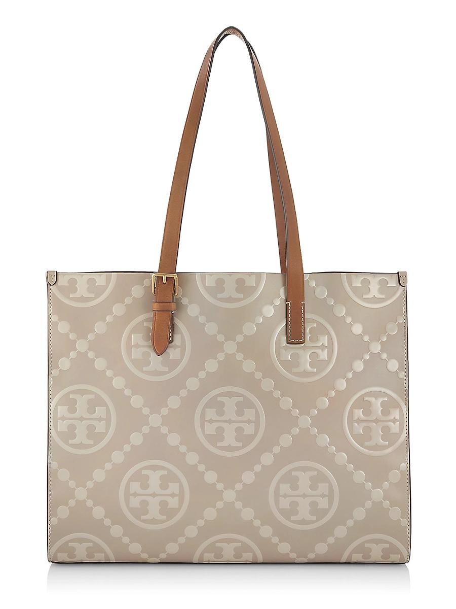 Womens Monogram-Embossed Leather Tote Product Image