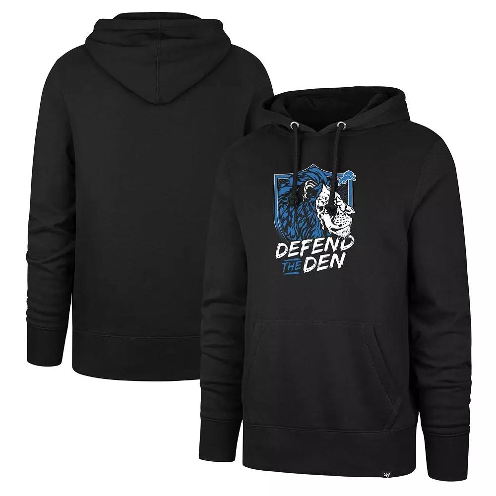 Men's '47 Black Detroit Lions Regional Headline Hoodie,  Product Image